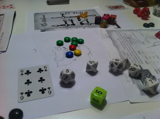 The Savage World of Solomon Kane M&M pawns and dice