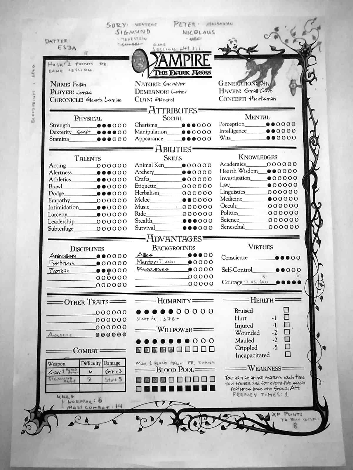 call of cthulhu 6th edition character sheet